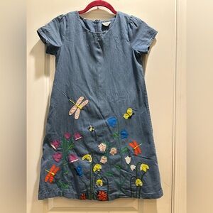 Mini Boden ‘Pretty Meadow’ Embroidered Denim Dress 11-12Y